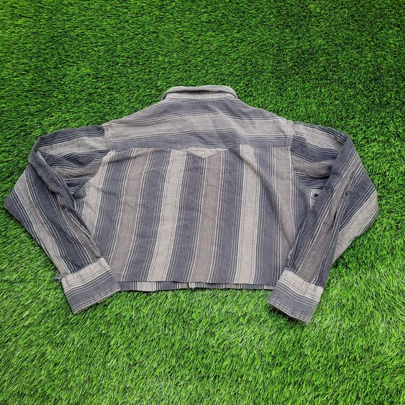 Wrangler Cropped Snap Button Shirt Womens XL 23x18 Gray - Picture 2 of 12